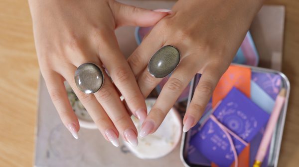 Anillos Obsidiana Dorada en Alpaca - Imagen 2